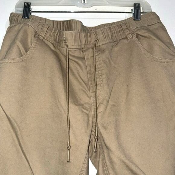 Mossimo Supply Co. Khaki Jogger Pants M Elastic Waistband Drawstring Closure - Picture 3 of 10